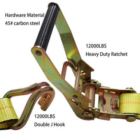 Yuoneiy strap in use on trailer for secure tie down.