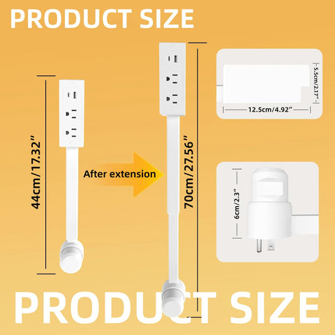 YupURStyle extendable arm outlet used in tight spaces for reachable outlets