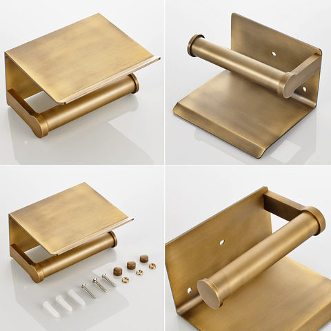 YURINJEE toilet paper holder with adhesive no-drill option offers easy, tool-free installation