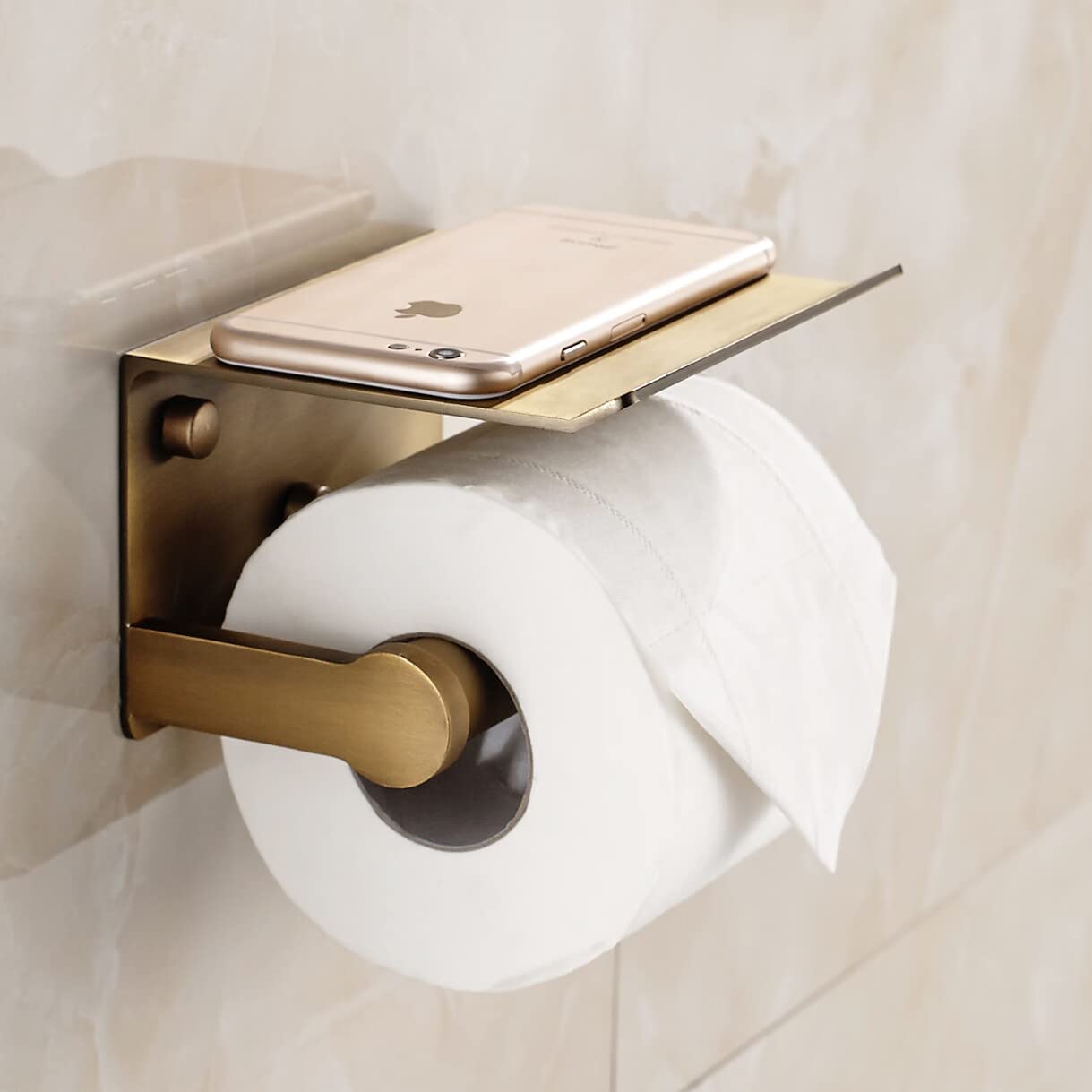 YURINJEE built-in shelf keeps phone, wipes, soap within reach after use