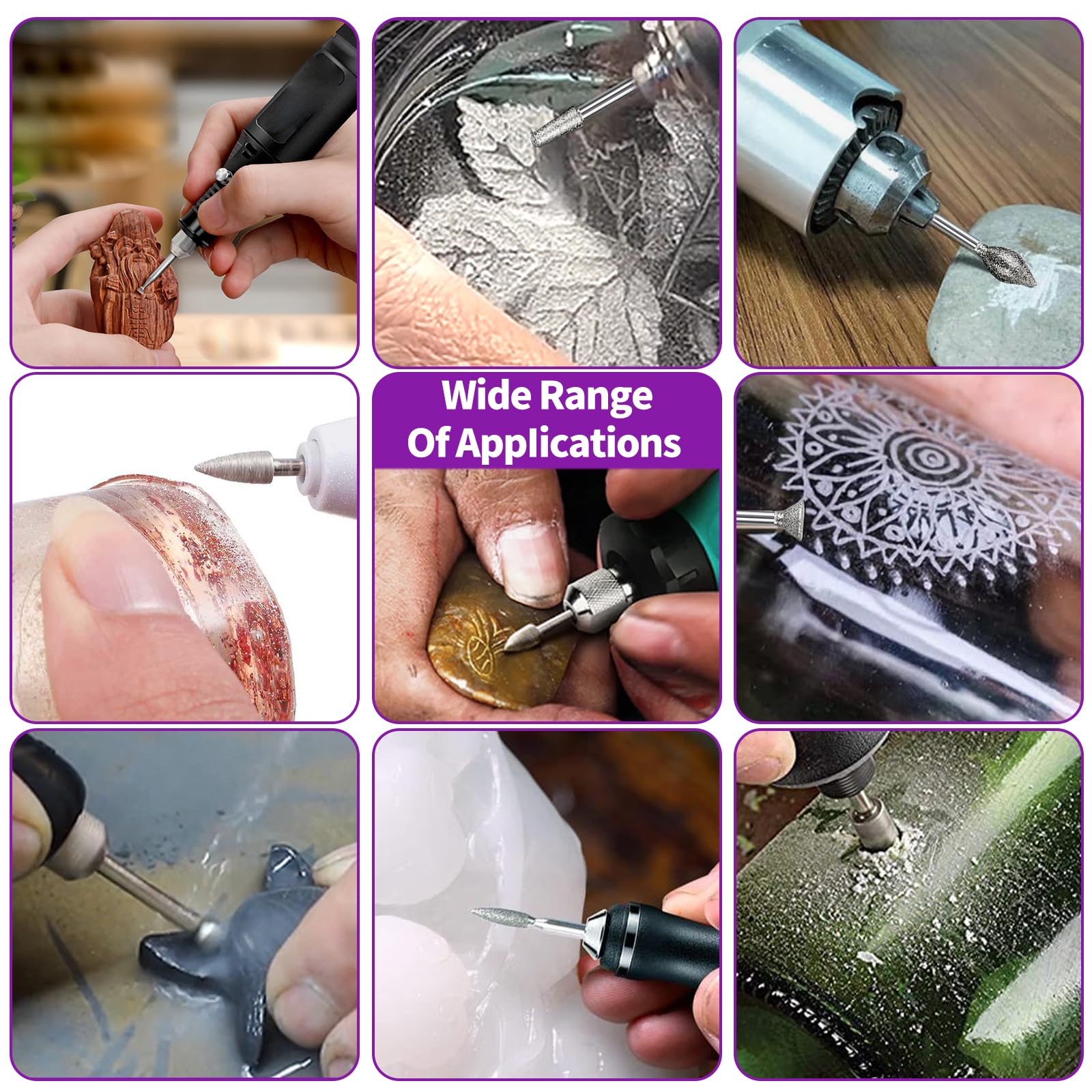 YURINWOO multifunctional diamond burrs for shaping and finishing various materials