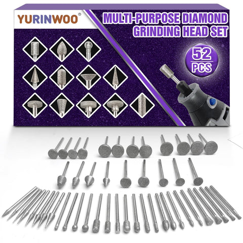 YURINWOO stone carving set with diamond bits for engraving on stone.