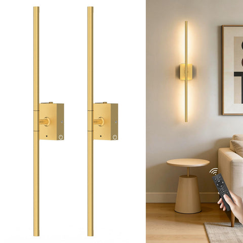 Yurnero battery operated wall sconces pair front view for ambient lighting