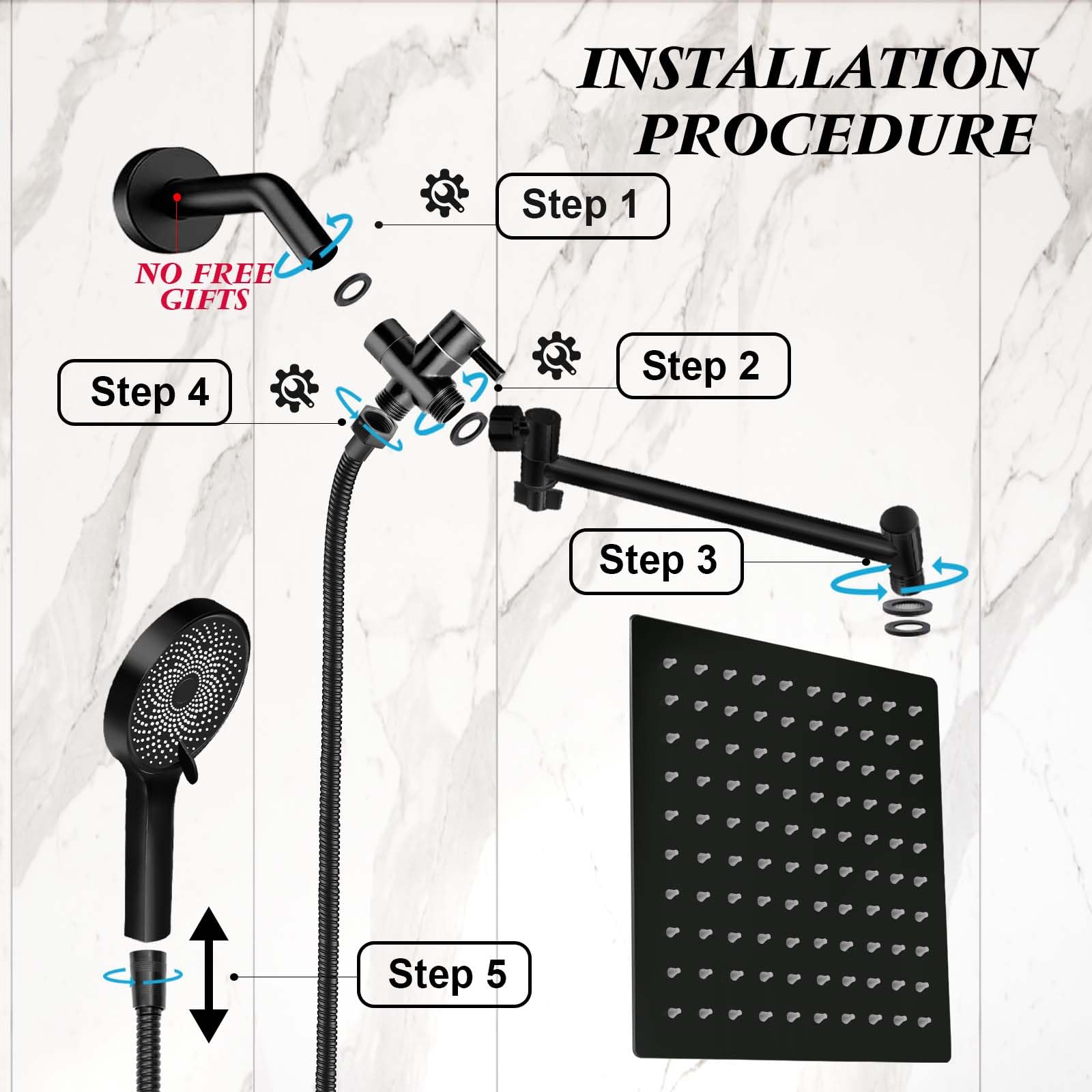 Yurnomy waterproof hose features built-in gaskets to prevent leaks.