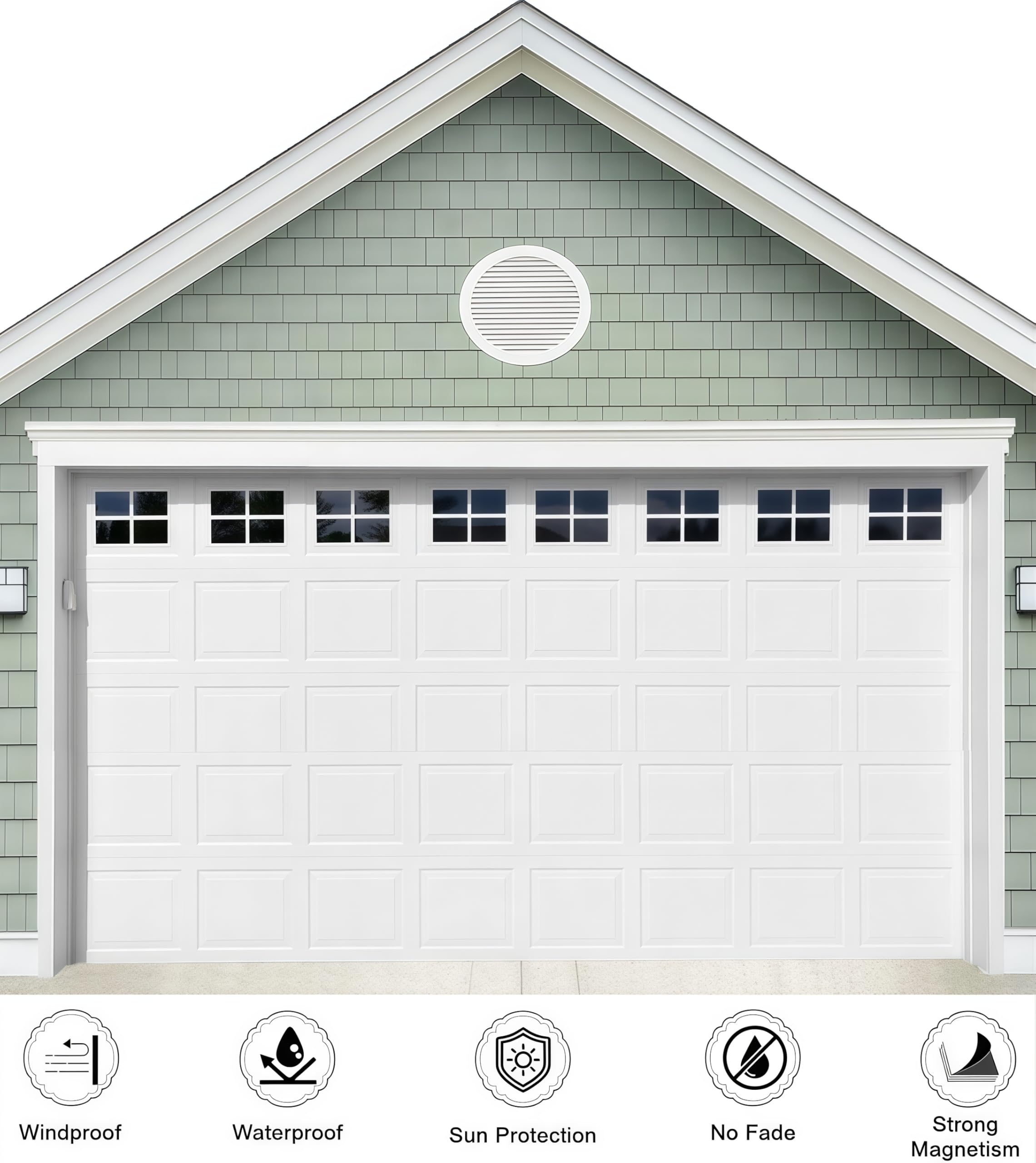 YURROAD garage-door faux-window effect adds decorative privacy without permanent changes