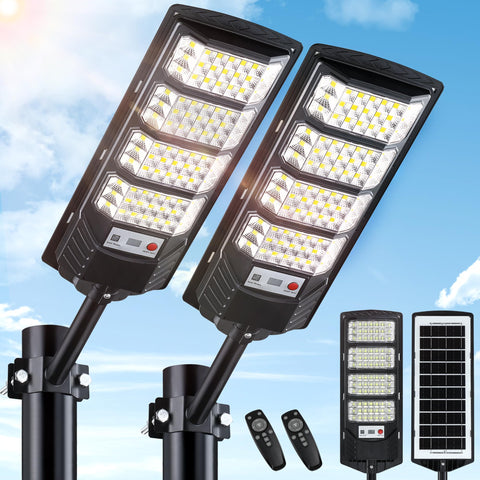 Yusist solar street light with 320° wide-angle illumination for expansive outdoor spaces.