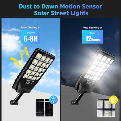 Yusist solar street light in dusk-to-dawn mode operates automatically.
