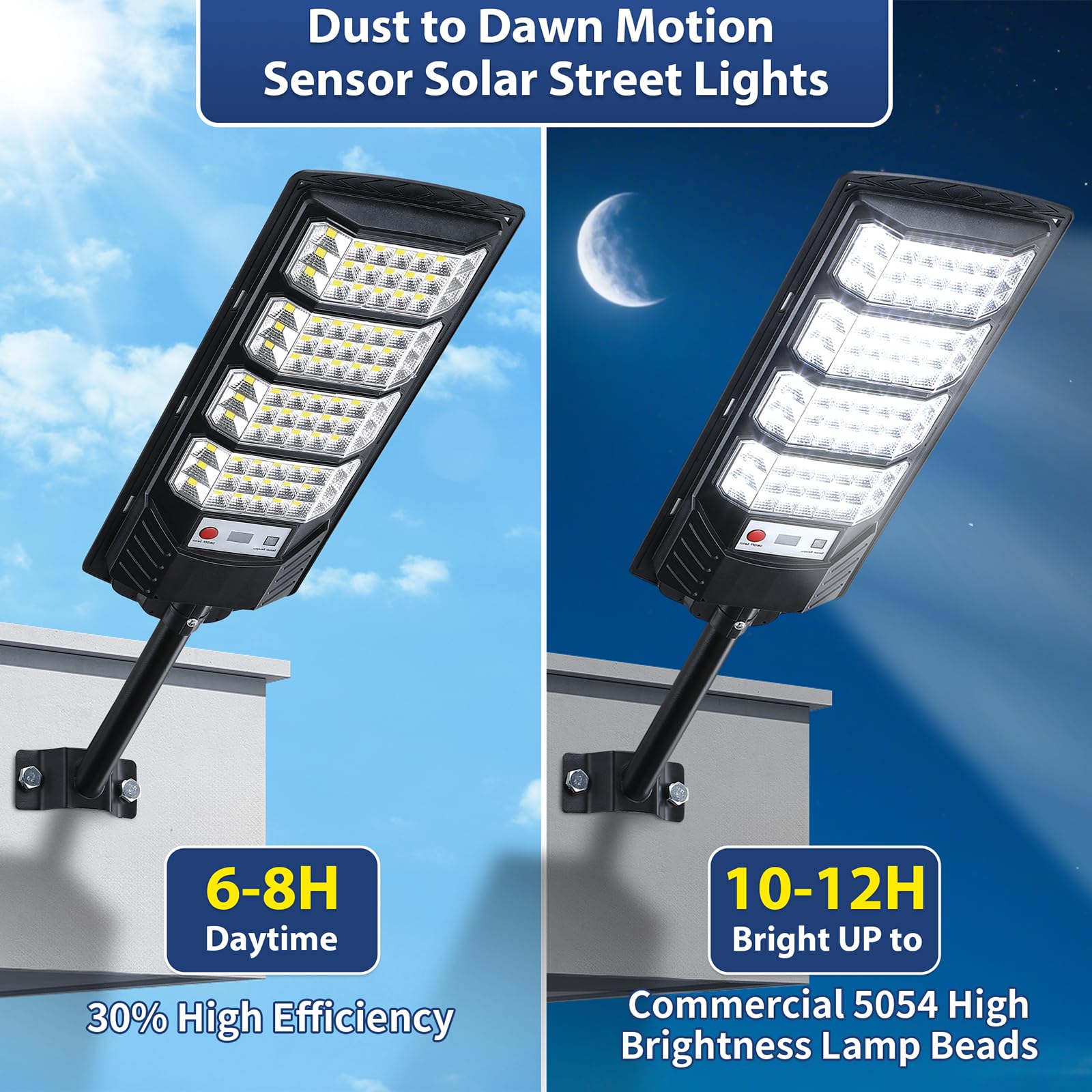 Yusist solar street light remote control enables easy mode switching and scheduling.