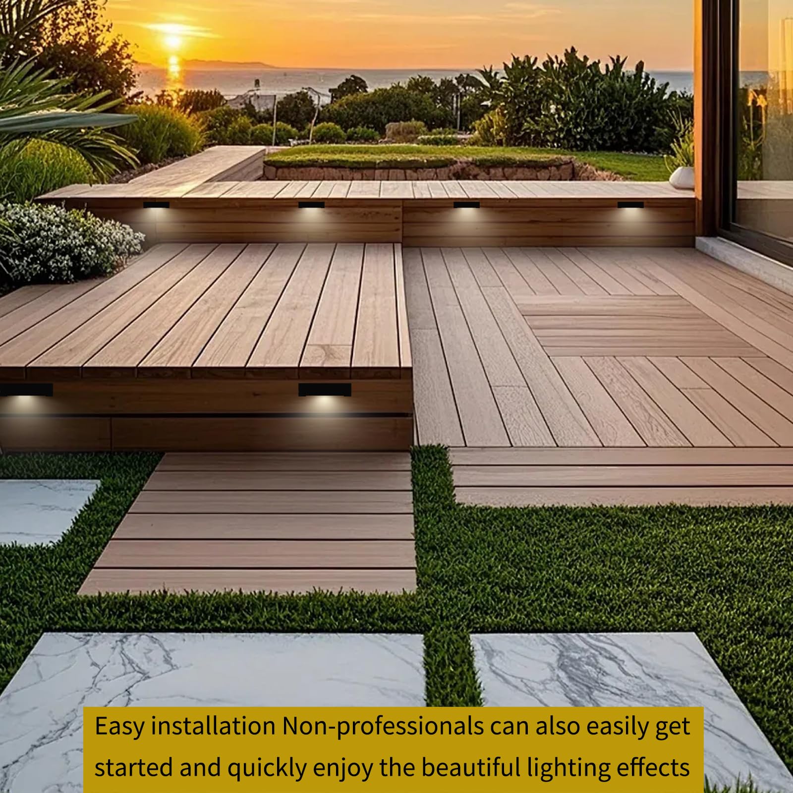 YUTCY 6-pack lights along a pathway; defines edges for safer footing