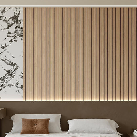 Yutianli 3D slat design adds depth and subtle acoustics to rooms.