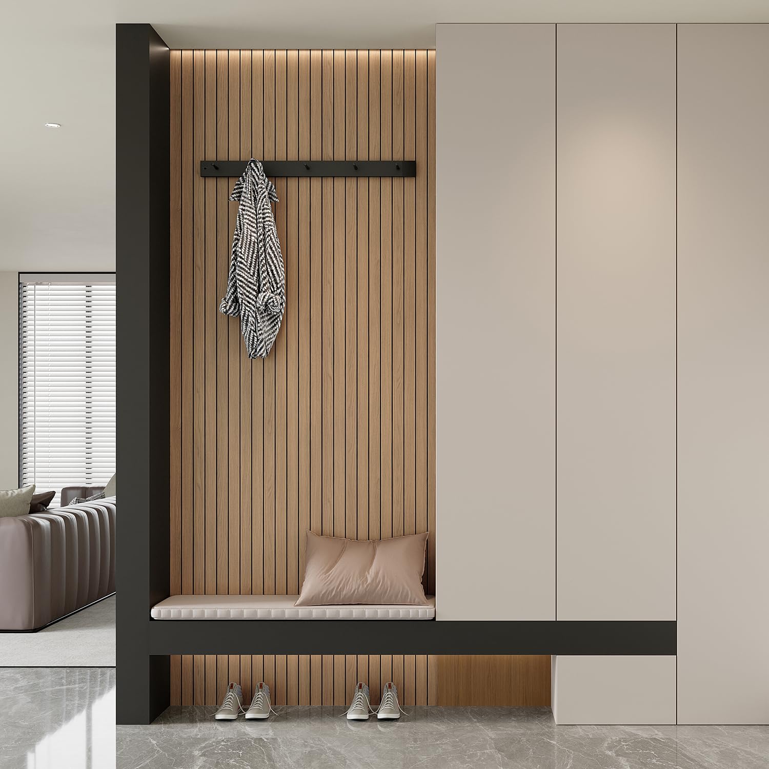 Yutianli scratch-resistant PVC surface provides durable wall and ceiling protection.