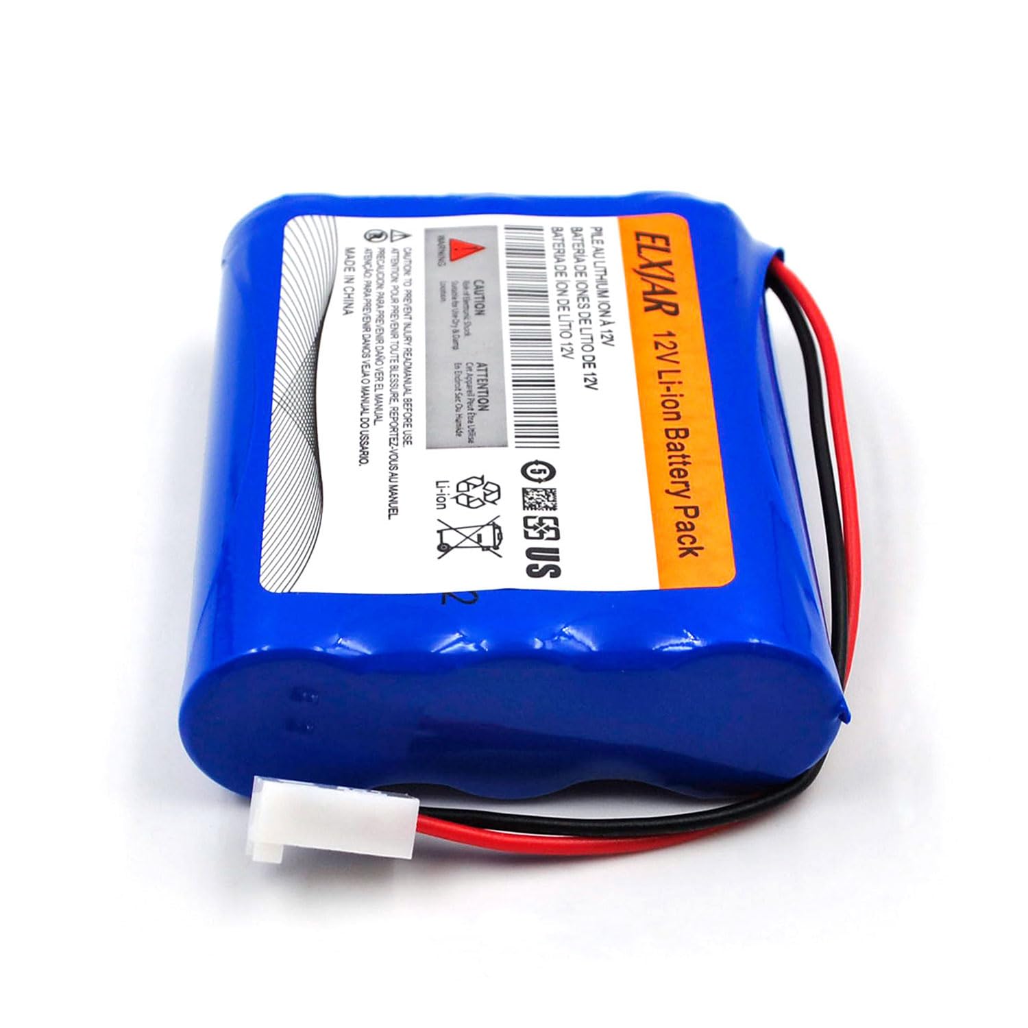 YUTSUJO compact battery pack showing 69x57x18mm dimensions for easy fit.
