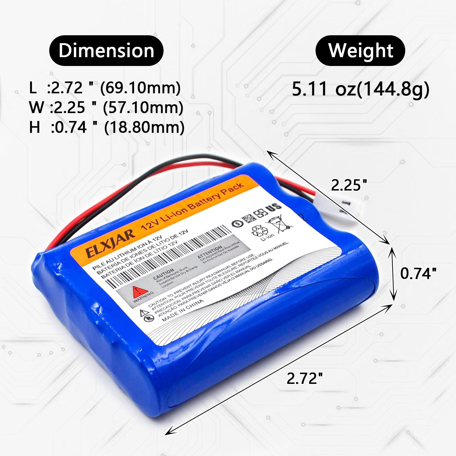 YUTSUJO built-in protection circuit guards against overcharge and over-discharge.
