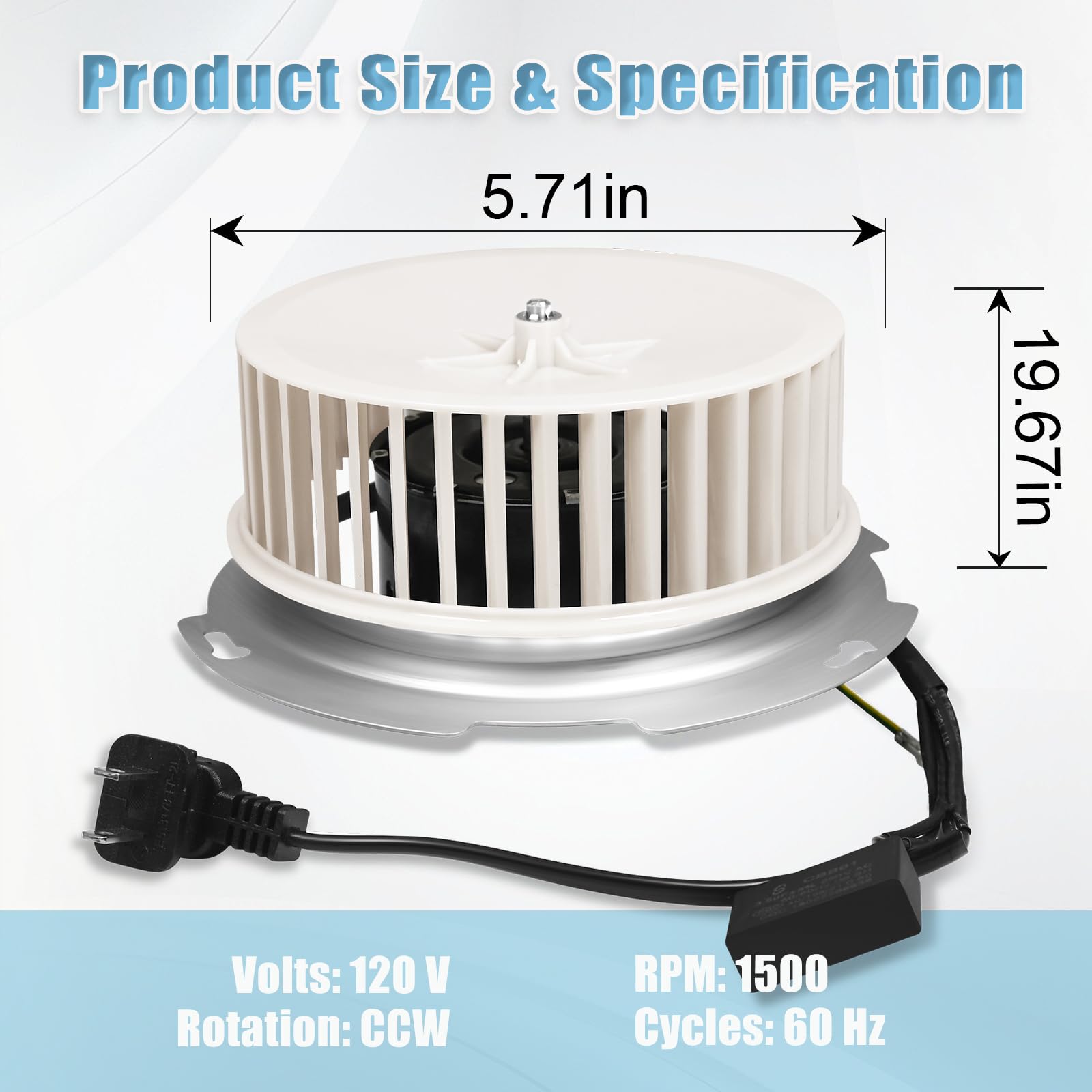 YUUCOO 8832NA motor with 3.3-inch diameter dimensions for precise fit