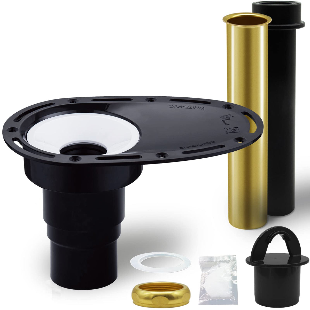 YUUCOO freestanding tub drain with brass pipe for durable connections
