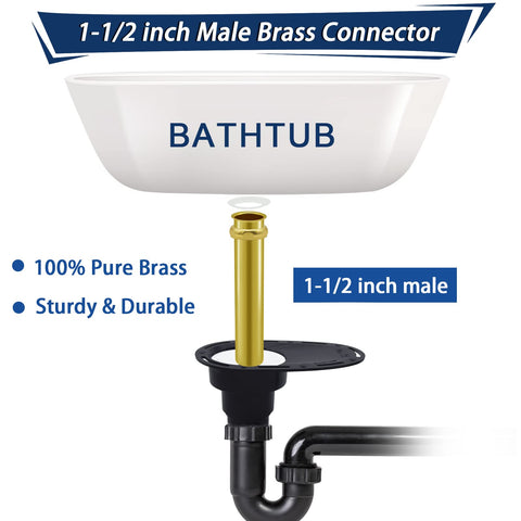 YUUCOO brass tailpiece fits 1-1/2 inch drains for sturdy fit