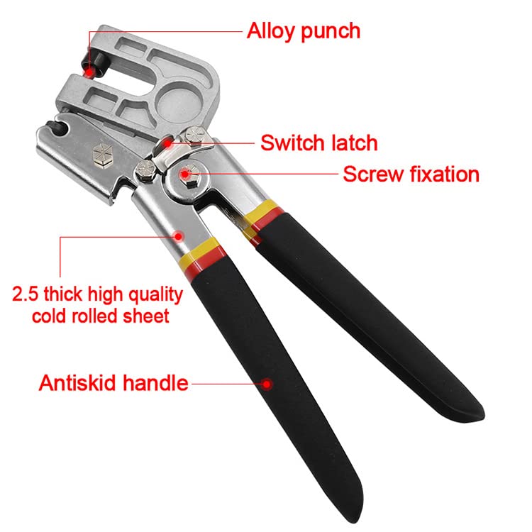 Closeup of Yuudar punch and die creating rectangular crimp for metal joints