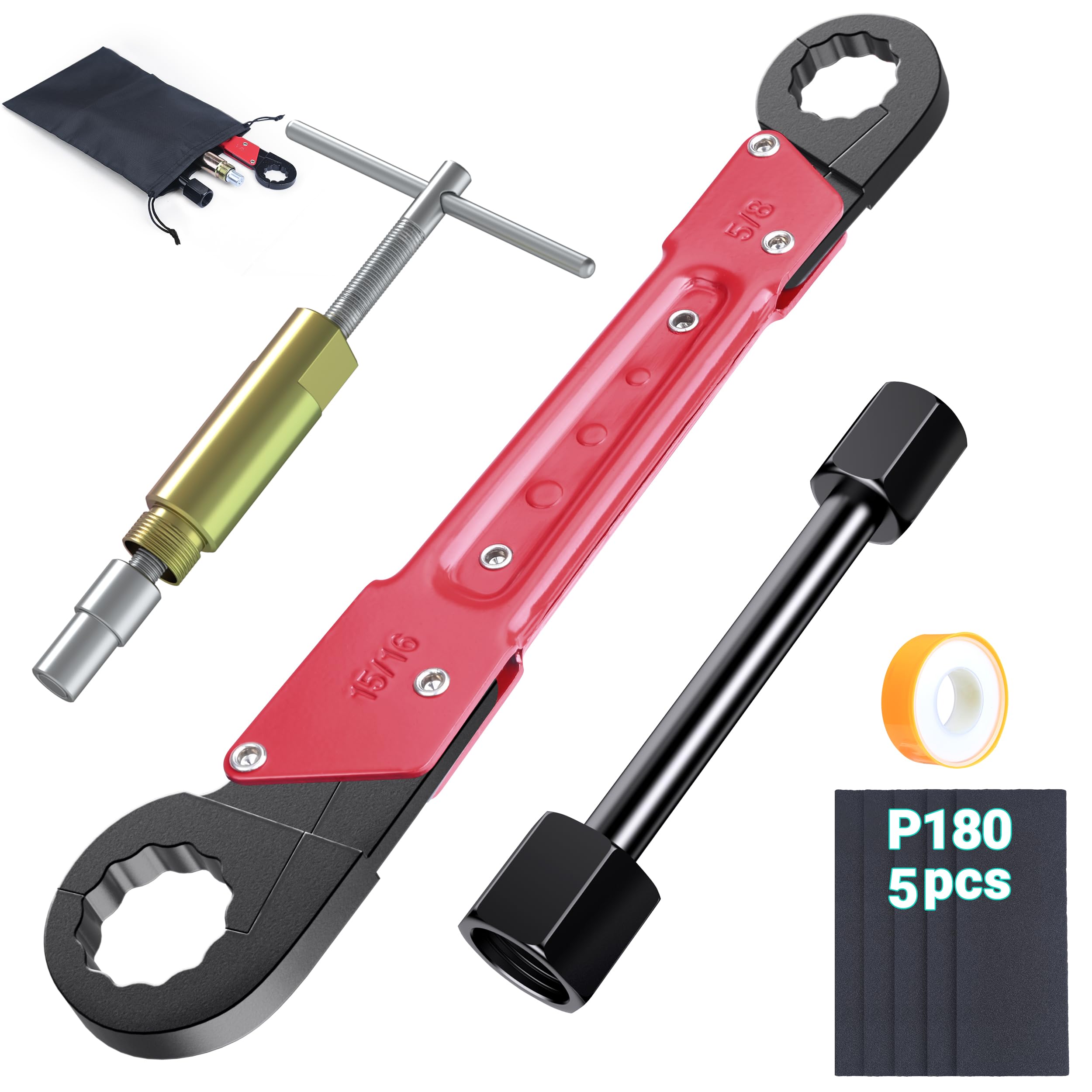 YUWEIC angle-stop wrench kit in use for quick valve removal.