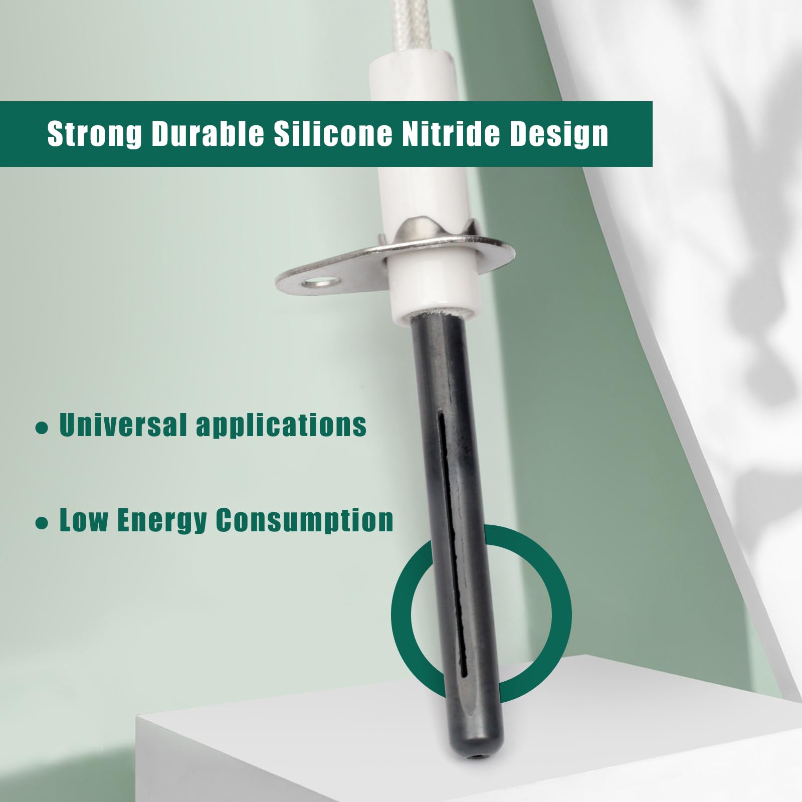 Silicon nitride thermal conductivity enhances ignition reliability.