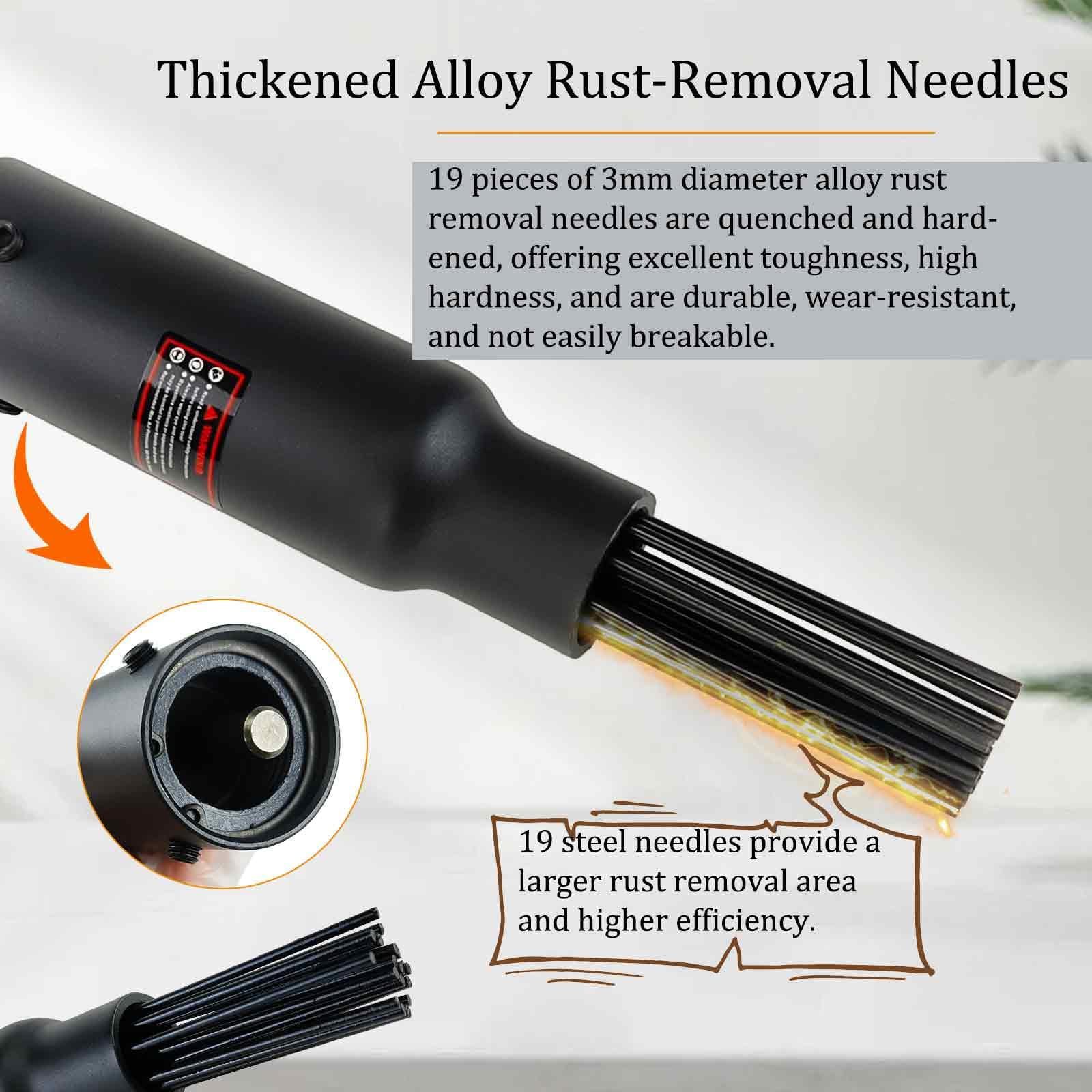 Versatile tool for rust, paint, dirt, and weld slag removal.