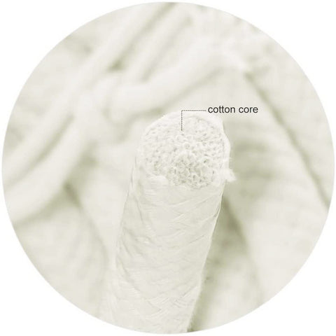 YUZENET natural cotton rope, cut to length for customized projects.