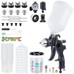 YUZES HVLP spray gun kit with four nozzles for versatile finishes