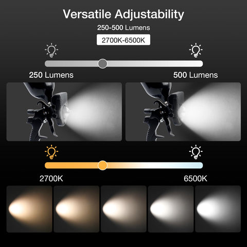 YUZES color temperature range supports accurate color matching from warm to cool.