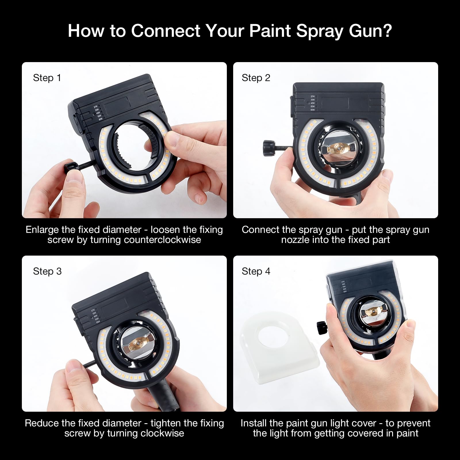 YUZES universal-fit quick-clamp nozzle for most spray guns.