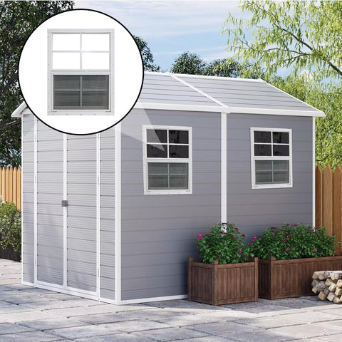 Yuzzy flush-mount shed window enables easy installation.