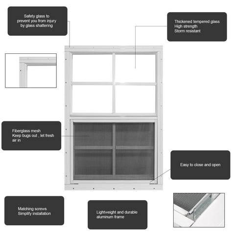 Yuzzy aluminum frame shed window highlighting sturdy, weather-ready construction.