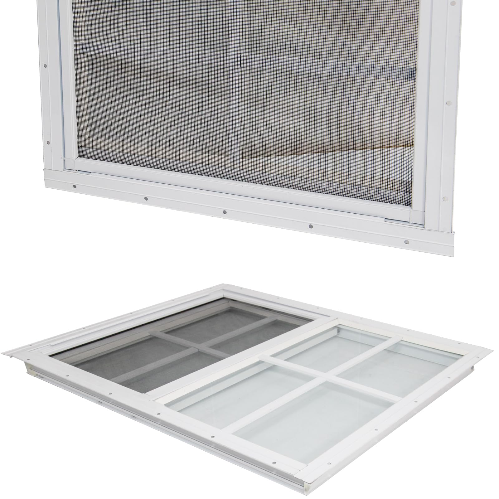 Yuzzy white 24x36 shed window ideal for barns, playhouses, and garages.