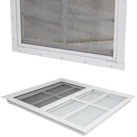 Yuzzy white 24x36 shed window ideal for barns, playhouses, and garages.