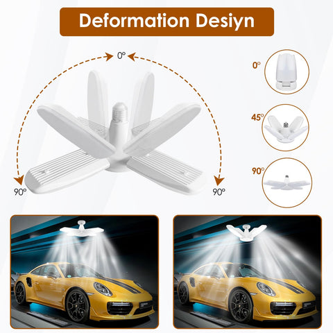 YWD LED Garage Lights provide 6500K daylight for clear visibility