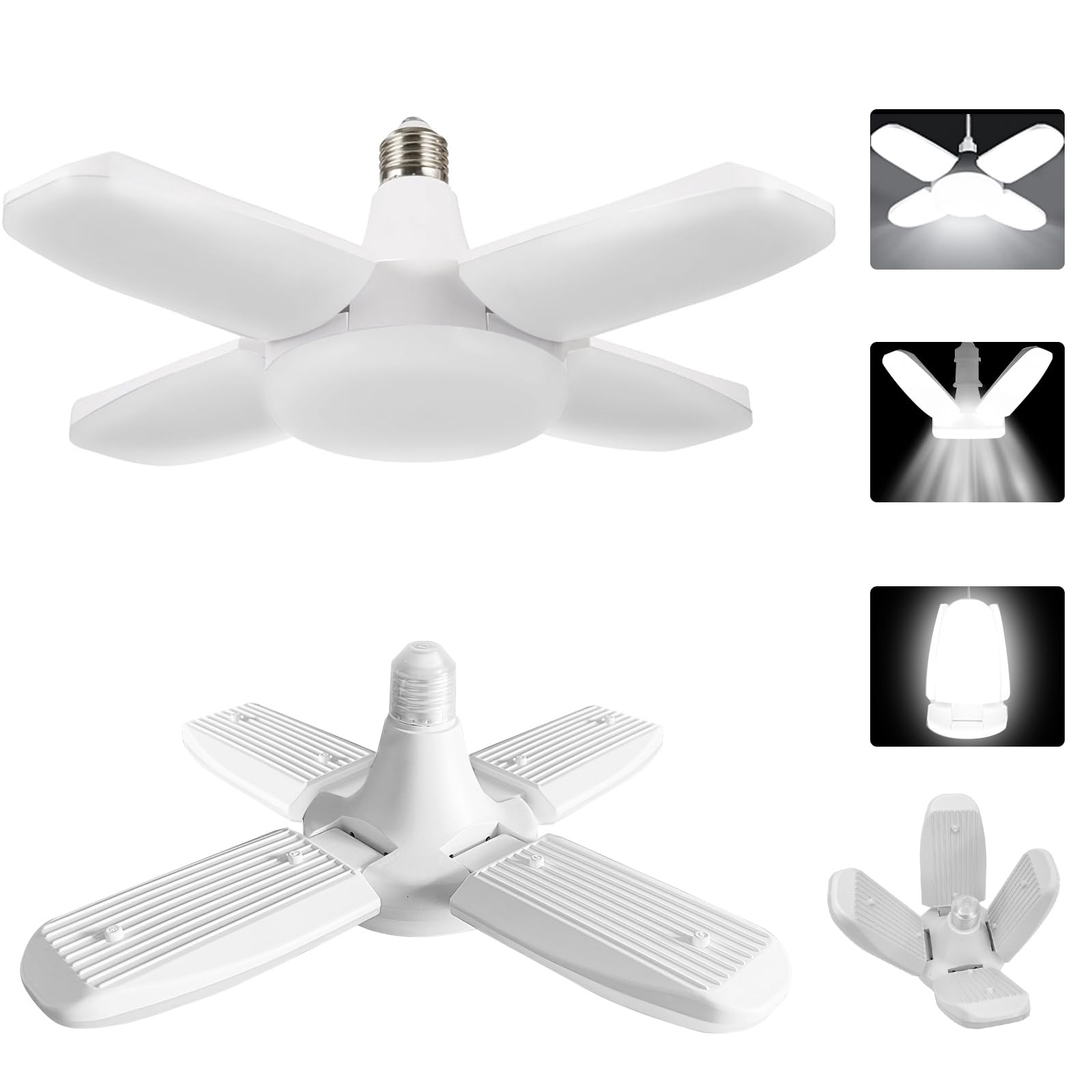 YWD LED Garage Lights deformable four-panel heads for versatile garage lighting
