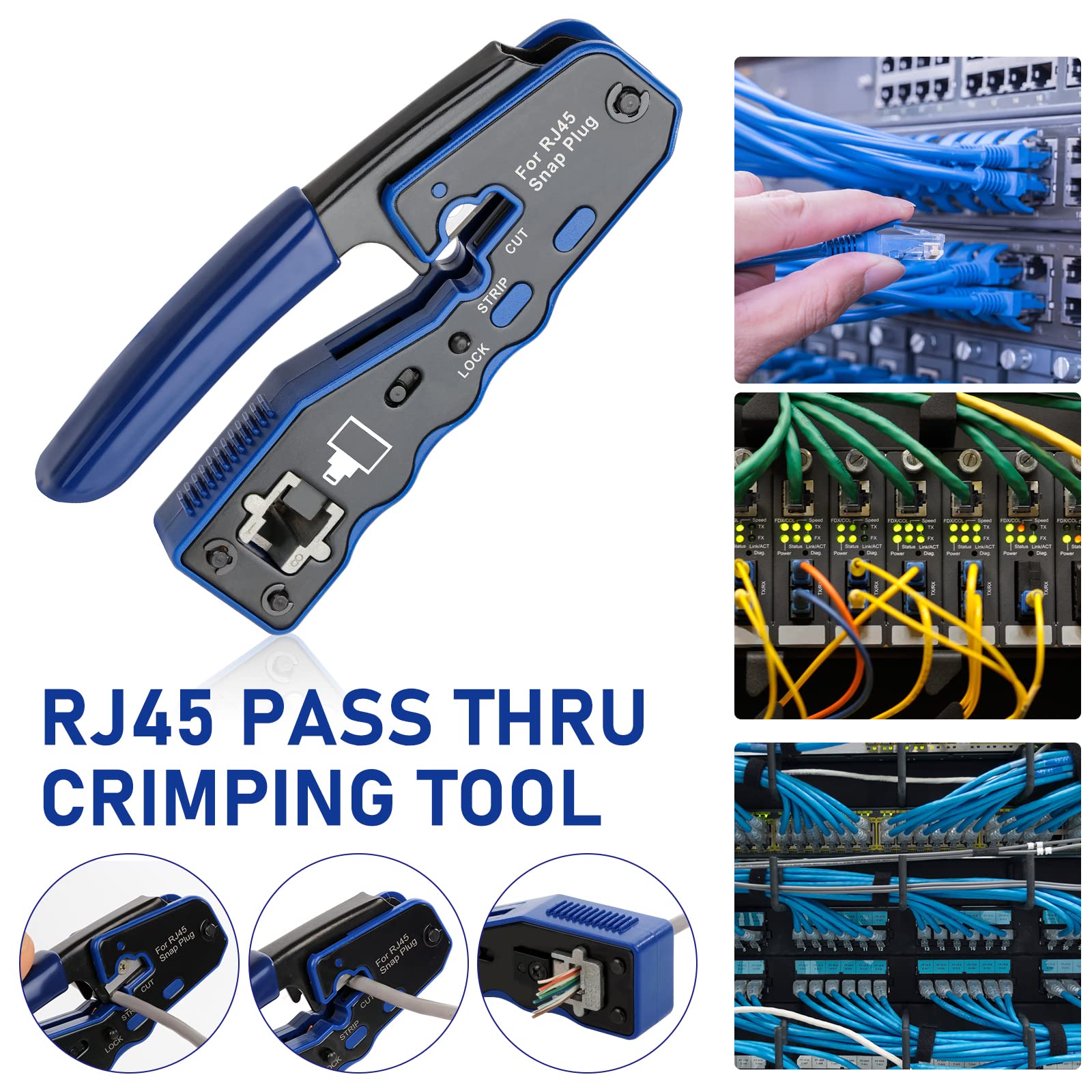 YWNEGWE pass-through connectors pack included for Cat6 cabling
