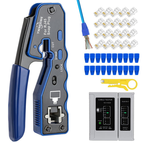YWNEGWE RJ45 crimp tool kit front view for precise installation