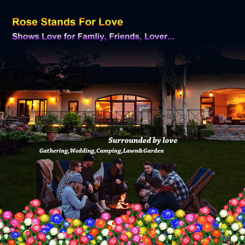 YWYWLED realistic rose garden stake lights illuminate pathways maintenance-free