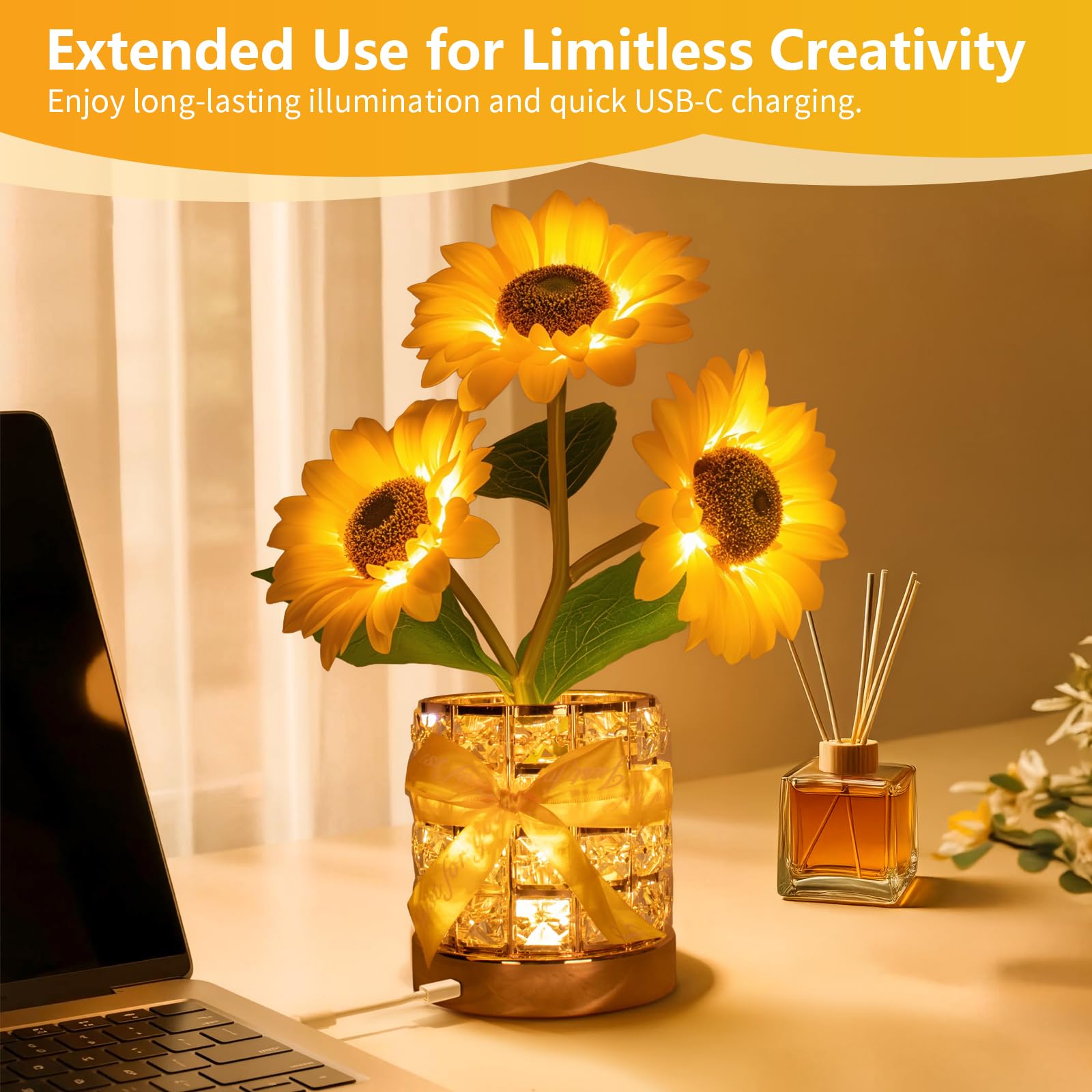 YWYWLED Gift-ready sunflower lamp makes a thoughtful present