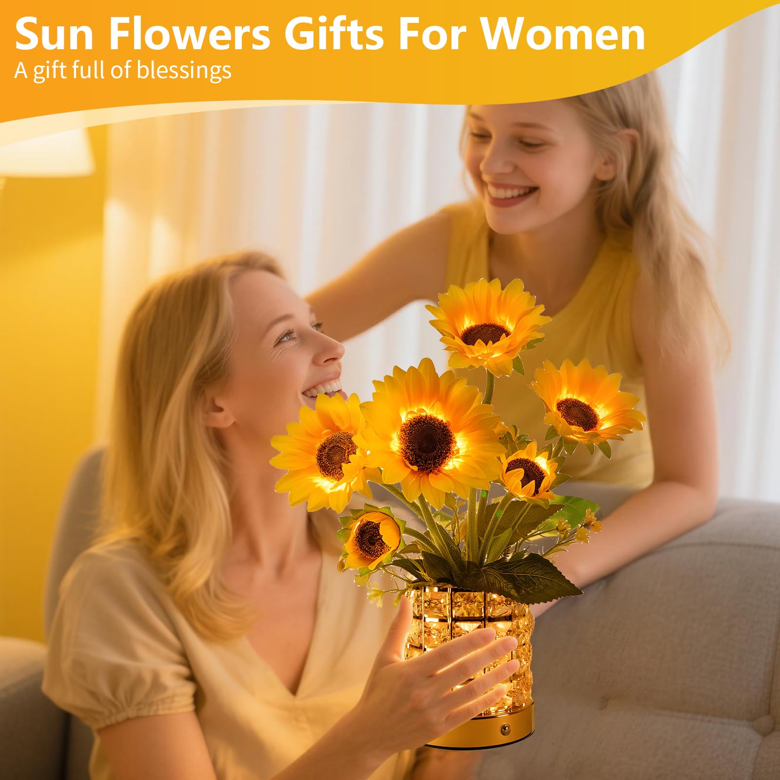 YWYWLED Sunflower Lamp ideal for bedrooms, cafés, or dining tables