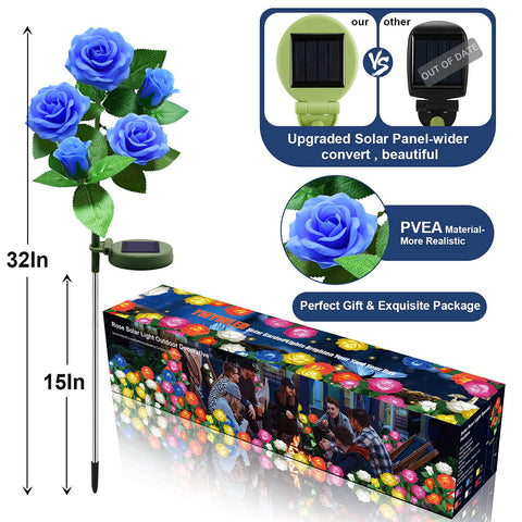 YWYWLED waterproof rose lights withstand rain for year round decor