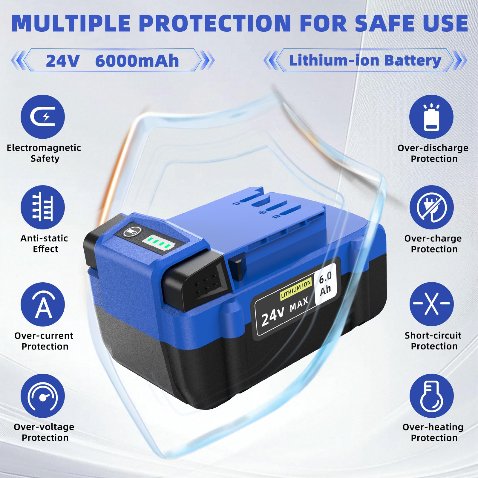 YXKC 24V 6.0Ah extends runtime for leaf blowers during outdoor cleanups