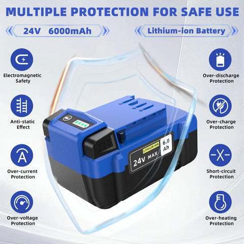YXKC 24V 6.0Ah extends runtime for leaf blowers during outdoor cleanups