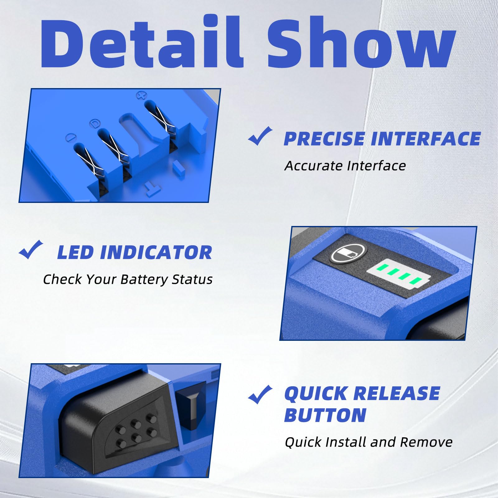 YXKC battery LED indicators provide real-time charge status