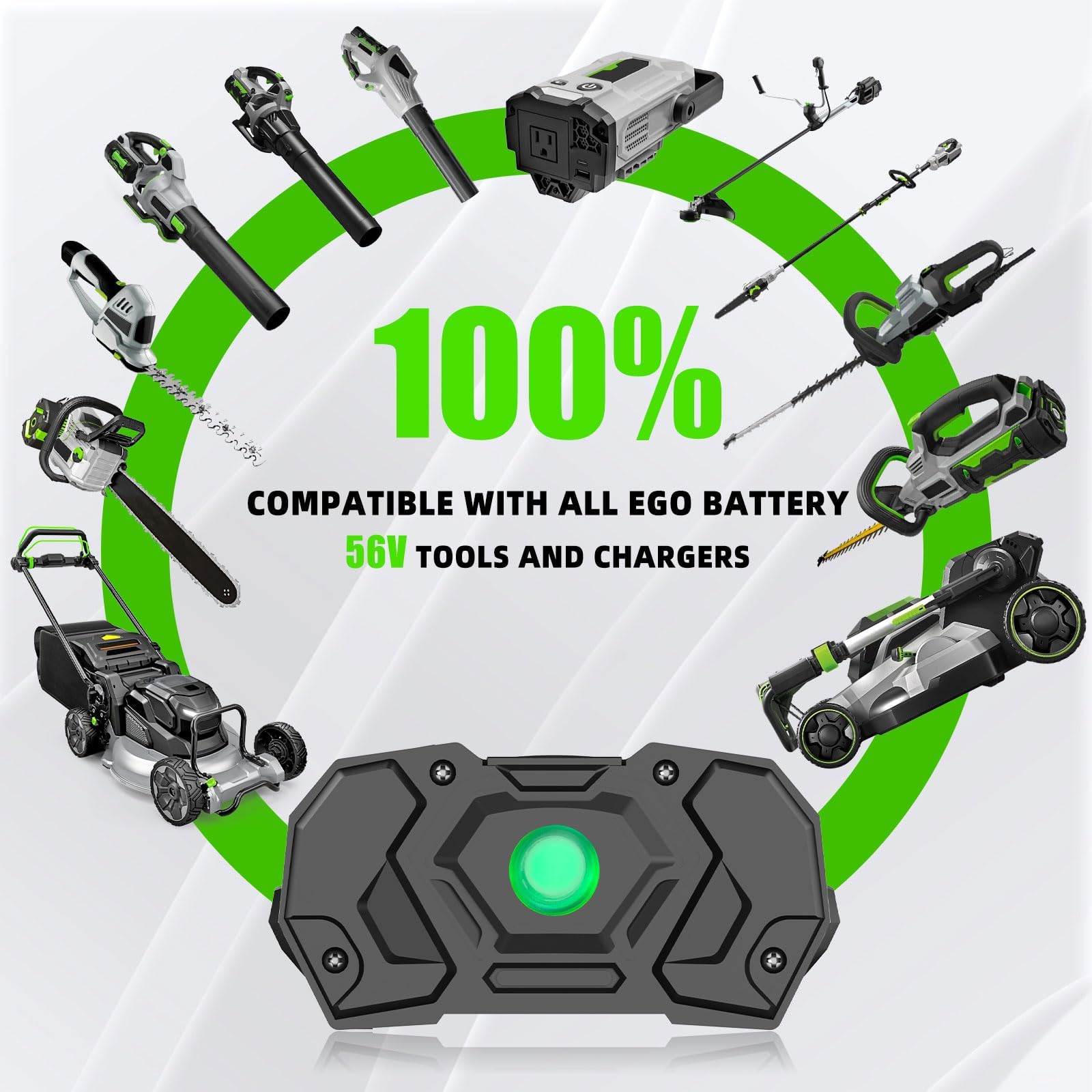 YXKC EGO 56V 3.0Ah battery side ports for easy connections.