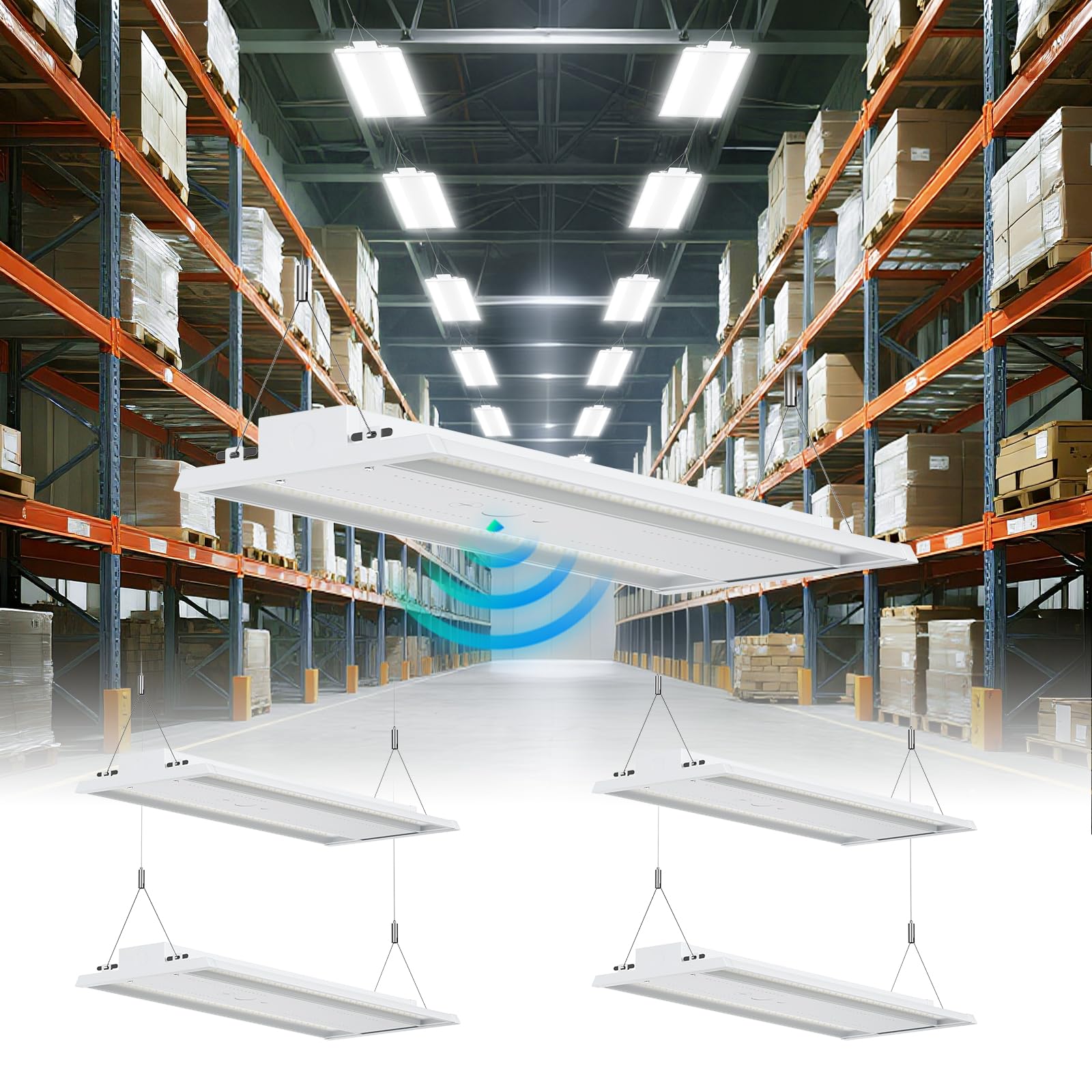 YXL LED Linear High Bay 210W with dense central illumination for warehouses