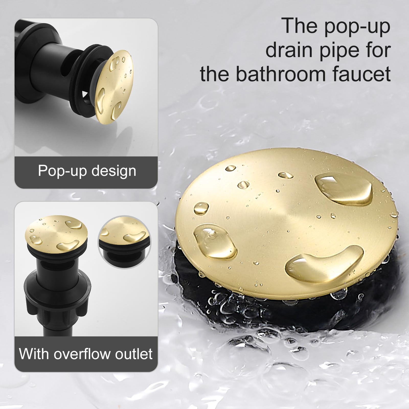 YXOCVIR pop-up drain with overflow included with the faucet system.