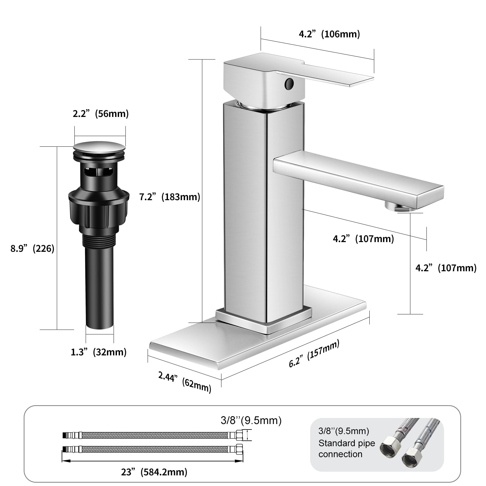 YXOCVIR brushed-nickel faucet suited for RV use, ideal for travel trailers and campers.