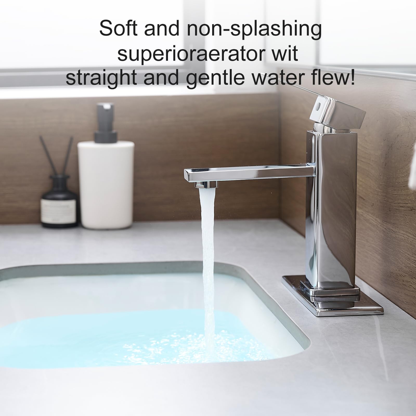 YXOCVIR chrome faucet shown with 1-hole panel for flexible installation