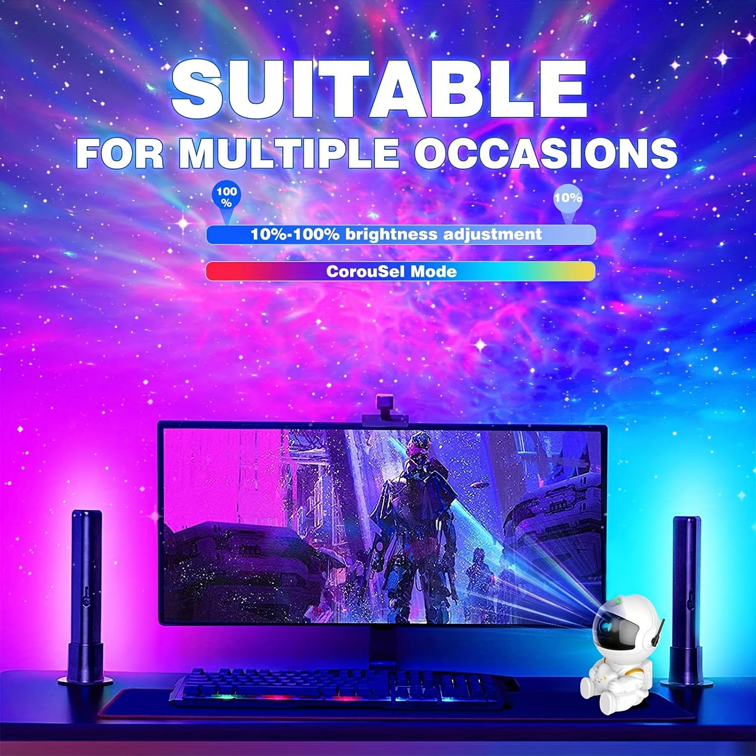 YXQUA Compact galaxy light fits desks and kids' rooms.