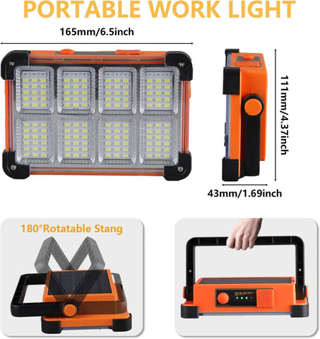 YXQUA IP66 waterproof orange work light withstands rain.